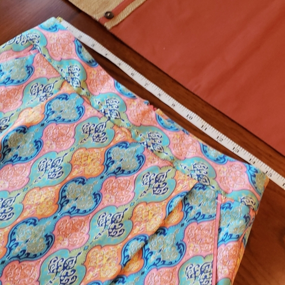 Peter Millar Pink & Blue Print Golf Skort Sz 4 - Picture 6 of 9